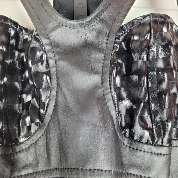 Lip Service Cult Holographic Neurotransmission Cyber Gothic Fetish Dress Small - Picture 5 of 13